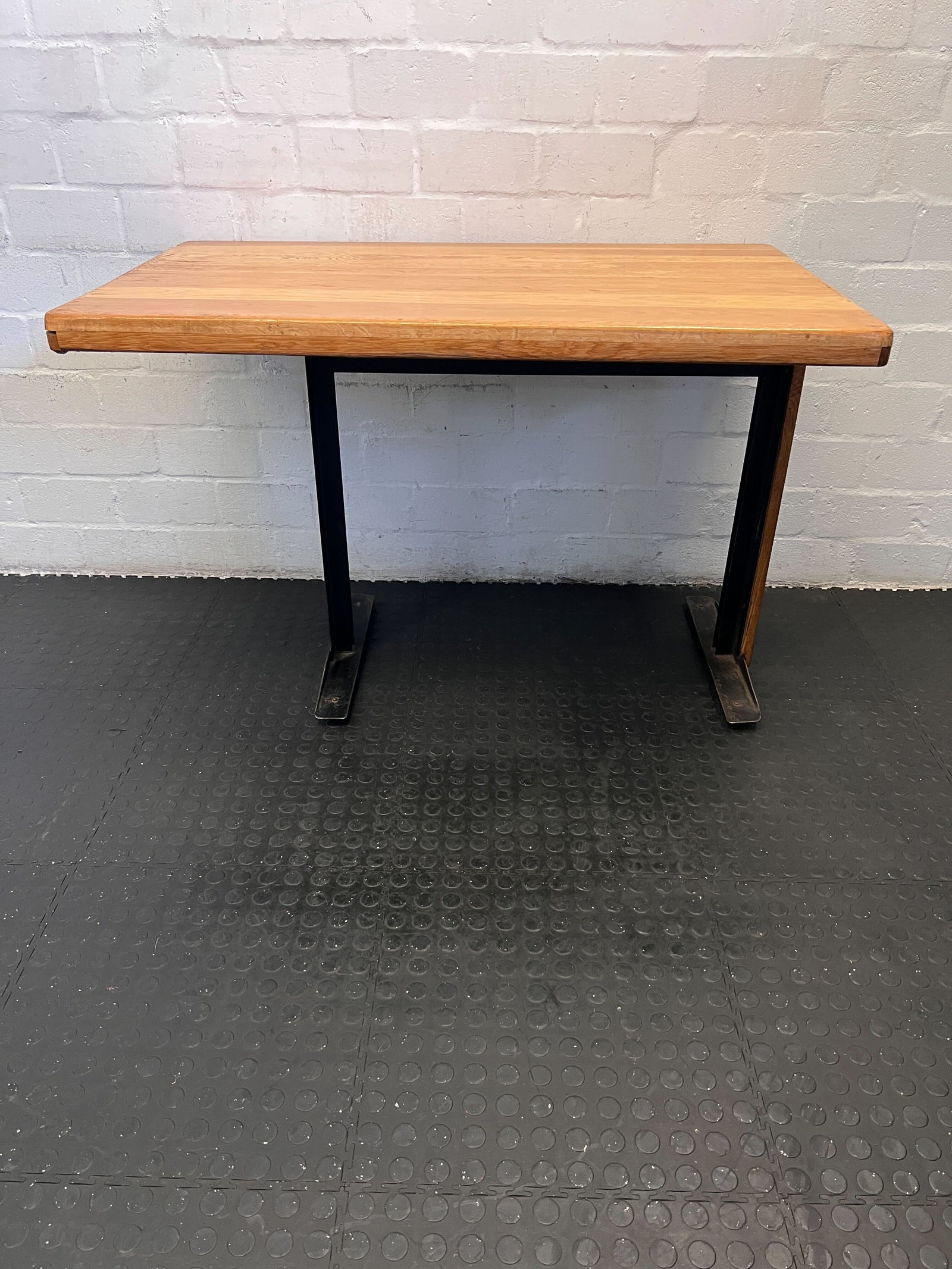 Wooden Wall Mounted Table with Metal Base