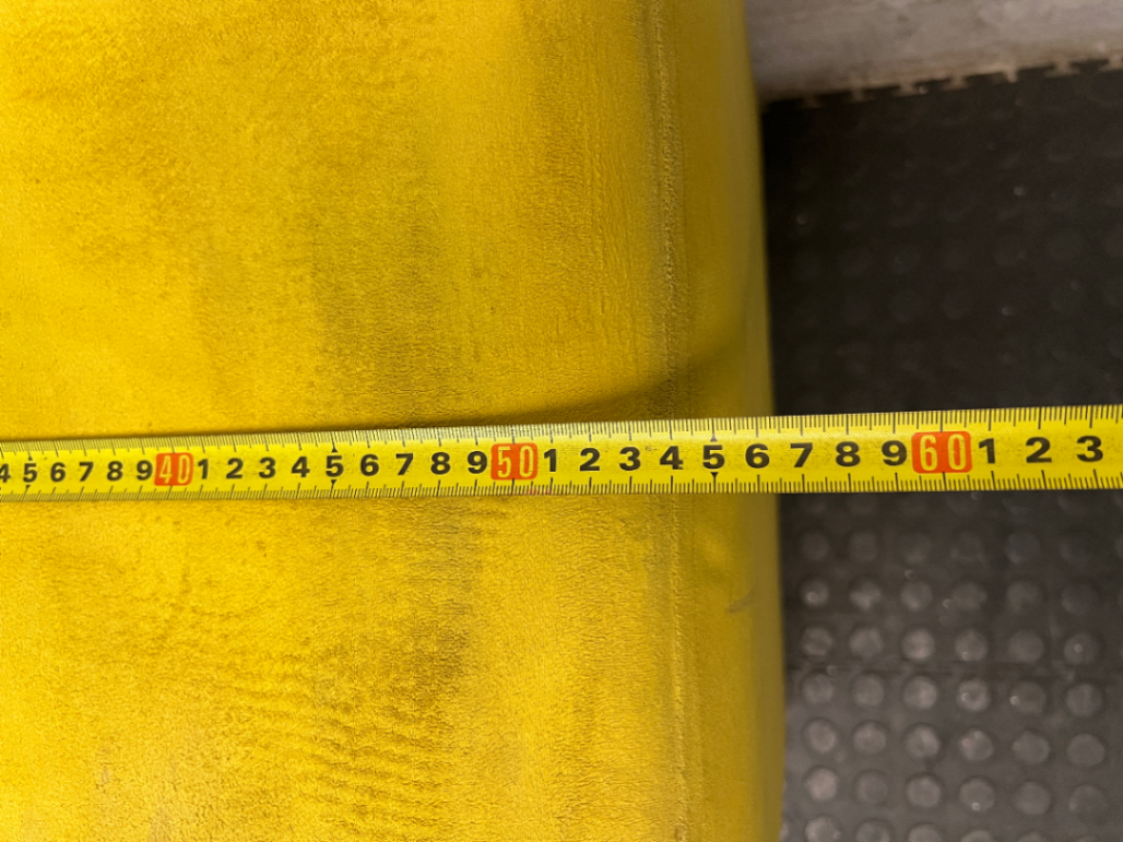 Yellow Velvet-Style Cube Ottoman — Good Working Order
