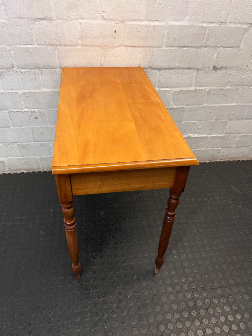 Yellowwood and Blackwood Hall Table with Drawer — Fair Condition with Visible W - 2ndhandwarehouse.com