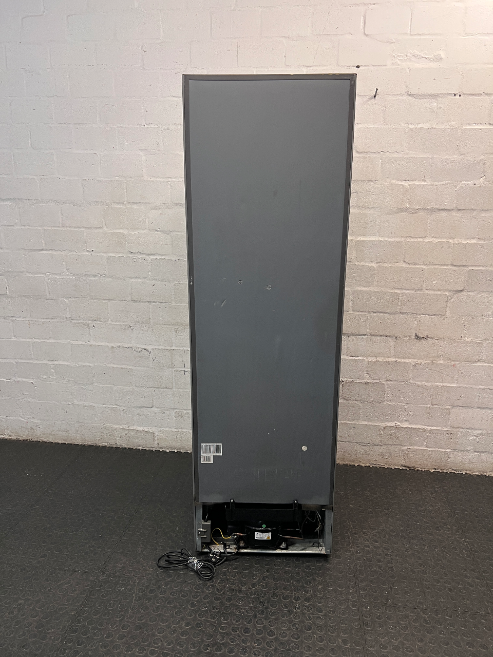 Hisense Silver Fridge Freezer with Water Dispenser — Working Well; Missing Freezer Baskets – back view