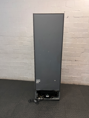 Hisense Silver Fridge Freezer with Water Dispenser — Working Well; Missing Freezer Baskets – back view