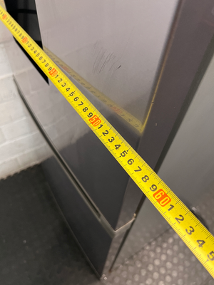 Hisense Silver Fridge Freezer with Water Dispenser — Working Well; Missing Freezer Baskets – depth measurement