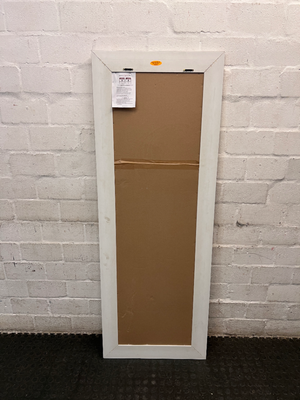 Tall Light Oak Style Framed Wall Mirror — Well Used Condition – side view