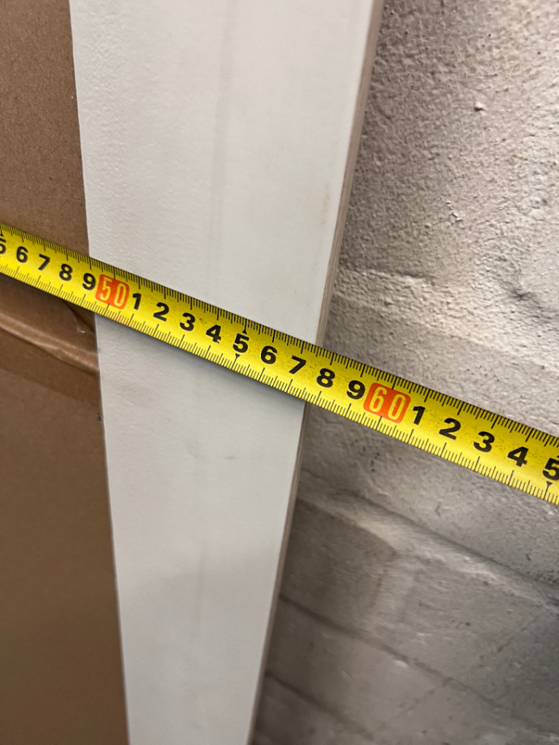 Tall Light Oak Style Framed Wall Mirror — Well Used Condition – width measurement