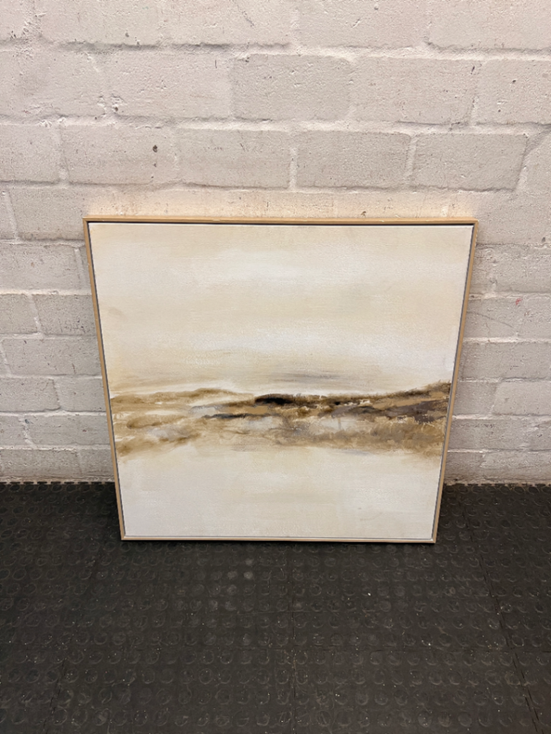 Framed Abstract Landscape Canvas Wall Art – back view