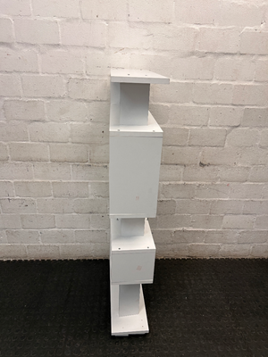 Modern White Zigzag Display Shelf — Used; Fair Condition – back view