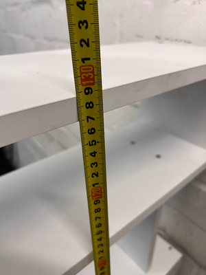 Modern White Zigzag Display Shelf — Used; Fair Condition – height measurement