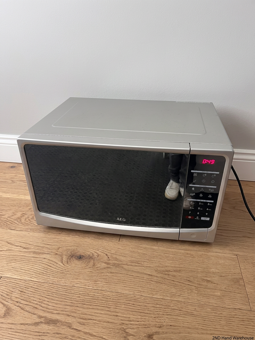 AEG Silver Countertop Microwave — Good Working Order – styled product image