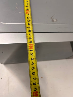 AEG Countertop Microwave with Mirrored Finish — Working; Well Used Condition – depth measurement