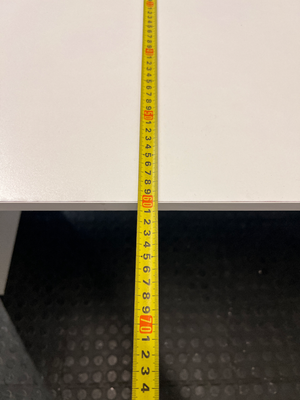 Minimalist White Office Desk with Cable Management — Fair Used Condition – depth measurement