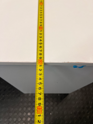 Minimalist White Office Desk with Cable Management — Fair Used Condition – width measurement
