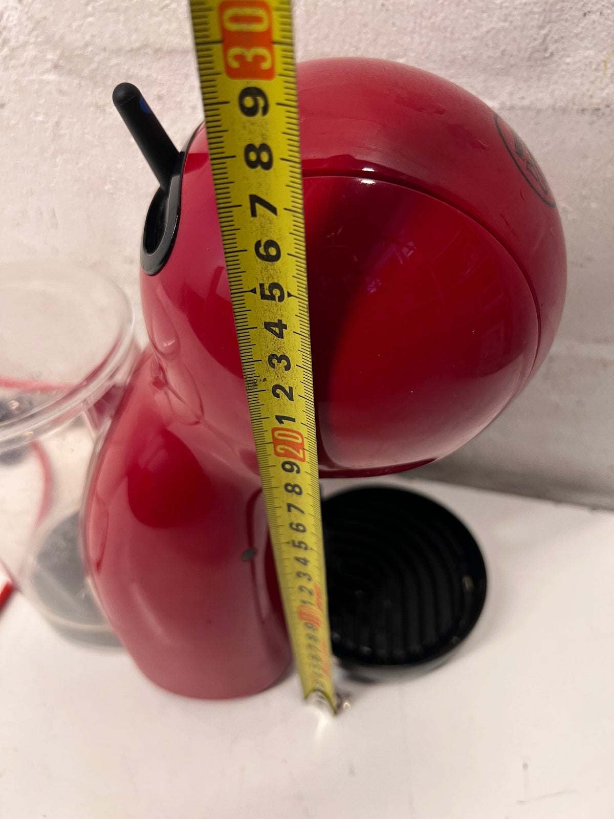 Nescafe Dolce Gusto Piccolo XS Coffee Machine in Red — Good Working Order – height measurement