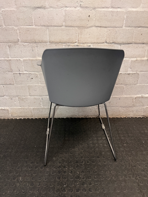 Grey Moulded Dining Chair with Upholstered Seat Pad — Good Working Order – condition detail