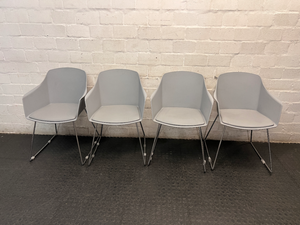 Grey Moulded Dining Chair with Upholstered Seat Pad — Good Working Order – top view
