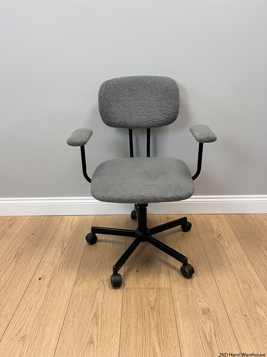 Grey Textured Fabric Swivel Office Chair — Fair Condition – styled product image