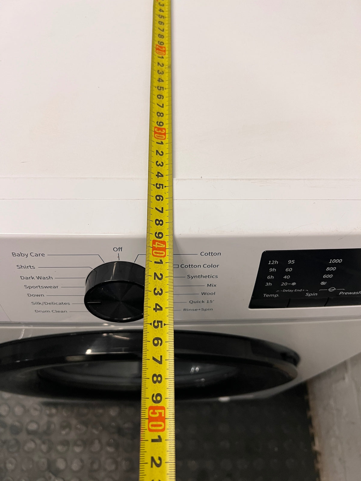 Hisense 6kg Front-Loader Washing Machine in White — Good Working Order; Well Used – depth measurement