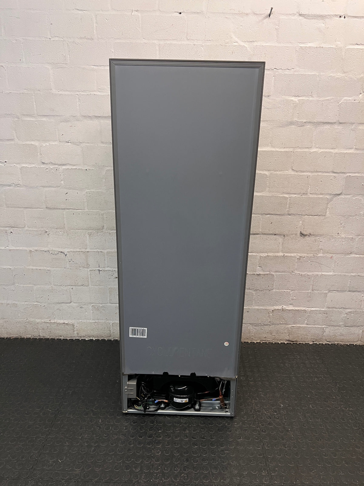 Hisense Grey Fridge Freezer with Water Dispenser — Good Working Order – back view