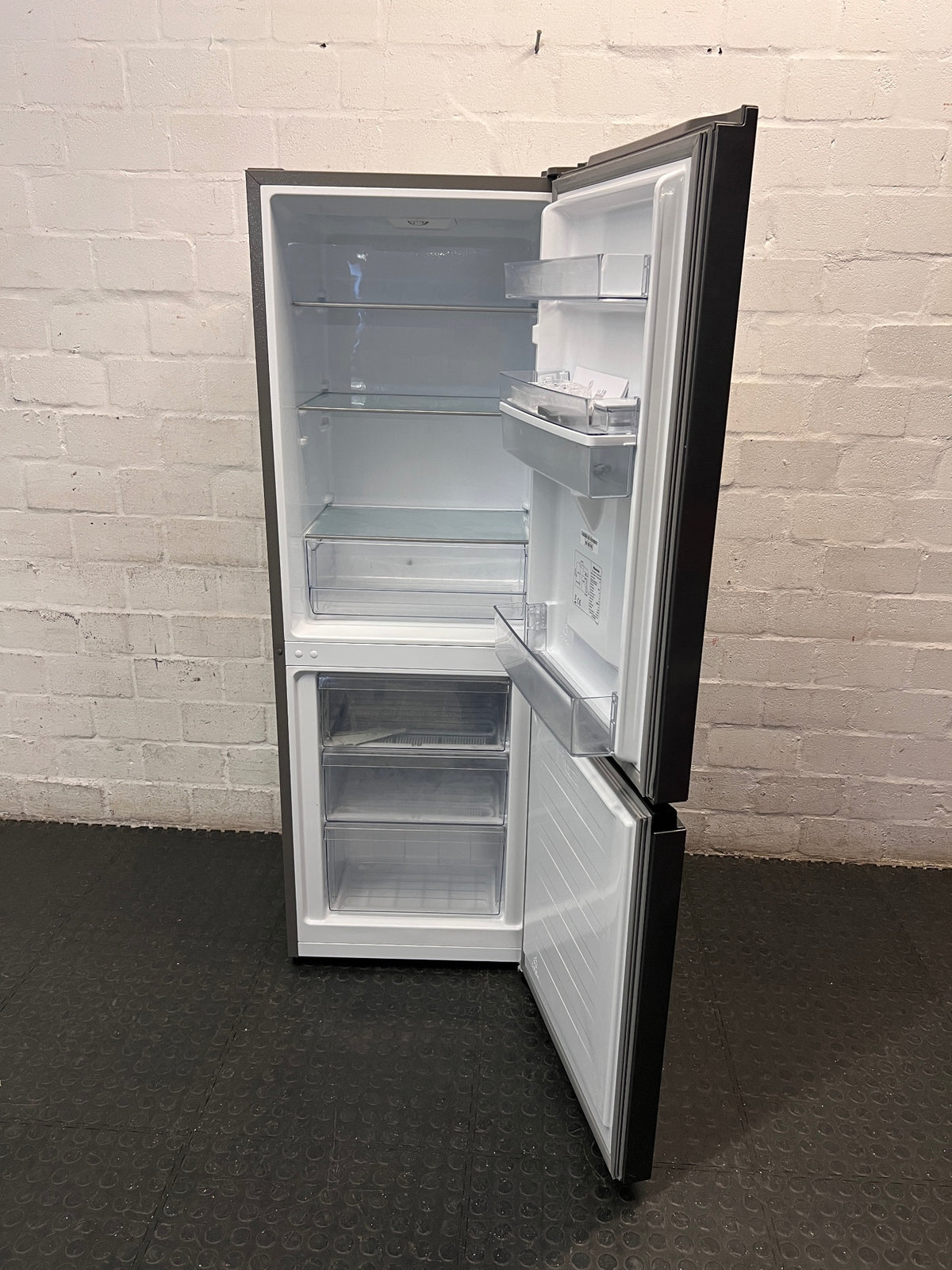 Hisense Grey Fridge Freezer with Water Dispenser — Good Working Order – side view