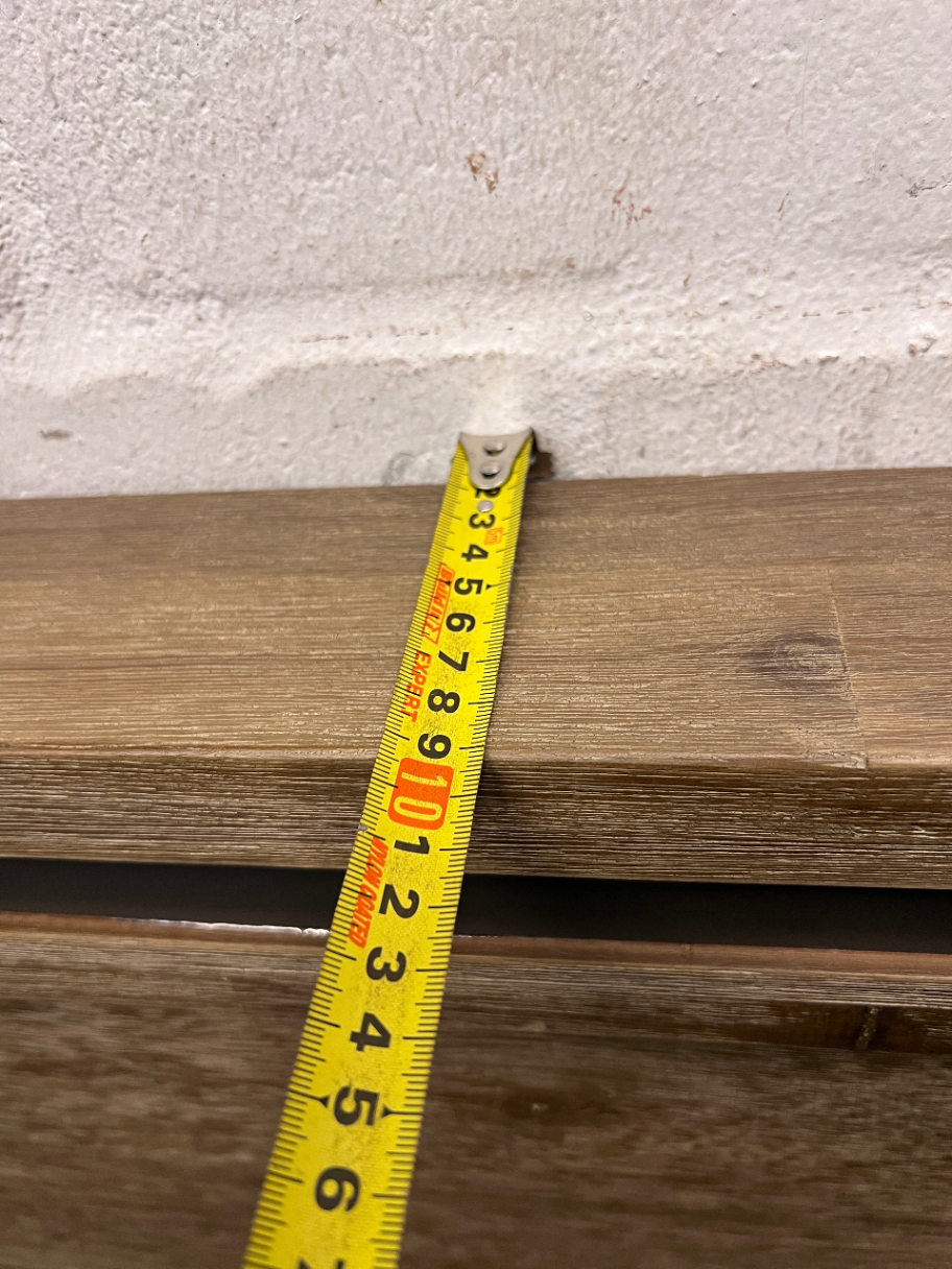 Acacia Wood Queen Headboard with Recessed Panel — Good Working Order – depth measurement