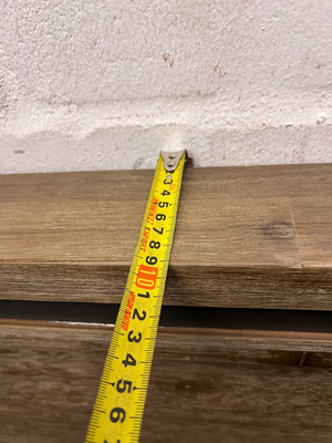 Acacia Wood Queen Headboard with Recessed Panel — Good Working Order – depth measurement