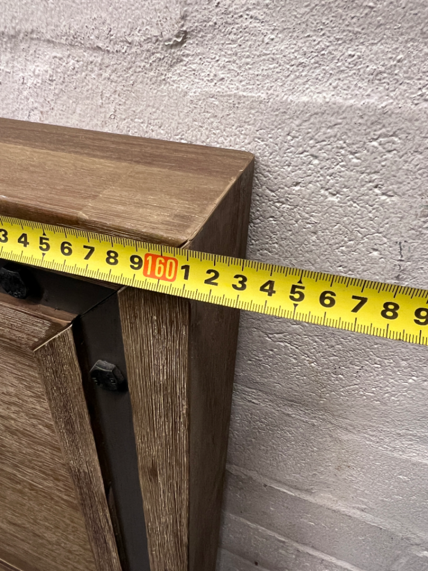 Acacia Wood Queen Headboard with Recessed Panel — Good Working Order – width measurement