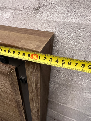 Acacia Wood Queen Headboard with Recessed Panel — Good Working Order – width measurement