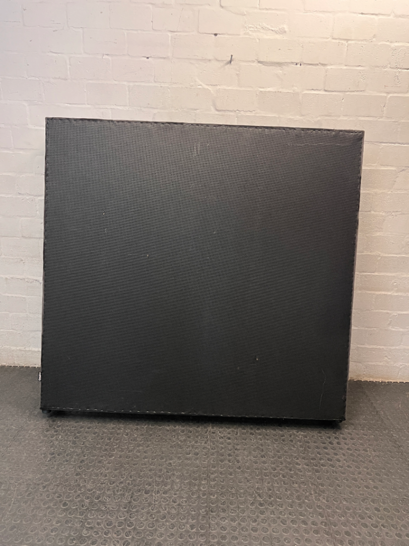 Tufted Grey Velvet Wingback Headboard — Well Used Condition – condition detail