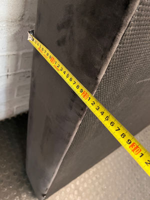 Tufted Grey Velvet Wingback Headboard — Well Used Condition – depth measurement