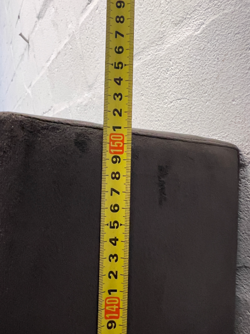 Tufted Grey Velvet Wingback Headboard — Well Used Condition – height measurement
