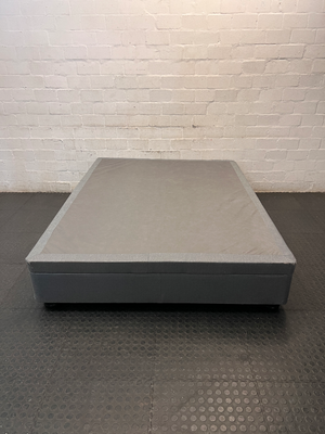 Queen Size Upholstered Fabric Bed Base — Well Used Condition – back view