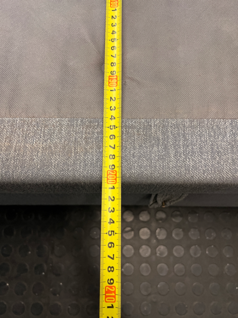 Queen Size Upholstered Fabric Bed Base — Well Used Condition – depth measurement