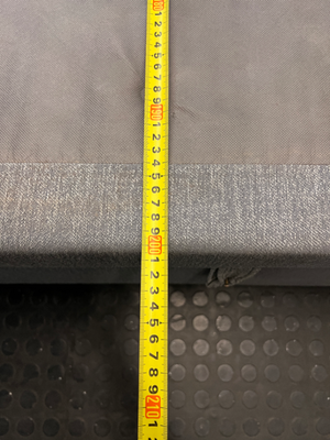 Queen Size Upholstered Fabric Bed Base — Well Used Condition – depth measurement