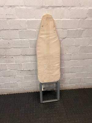Grey Metal Folding Ironing Board — Fair Condition with Visible Surface Staining – condition detail