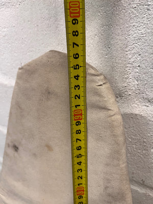 Grey Metal Folding Ironing Board — Fair Condition with Visible Surface Staining – depth measurement