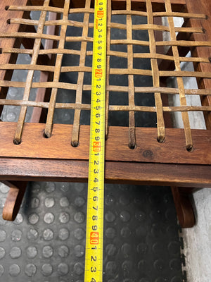 Carved Elephant Detail Wooden Rocking Chair — Good Working Order – depth measurement
