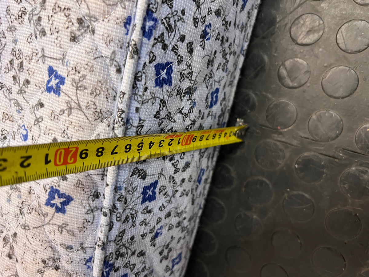 Blue Floral Quilted Double Mattress – height measurement