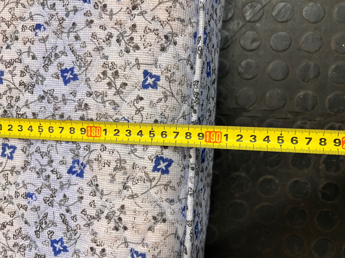 Blue Floral Quilted Double Mattress – width measurement