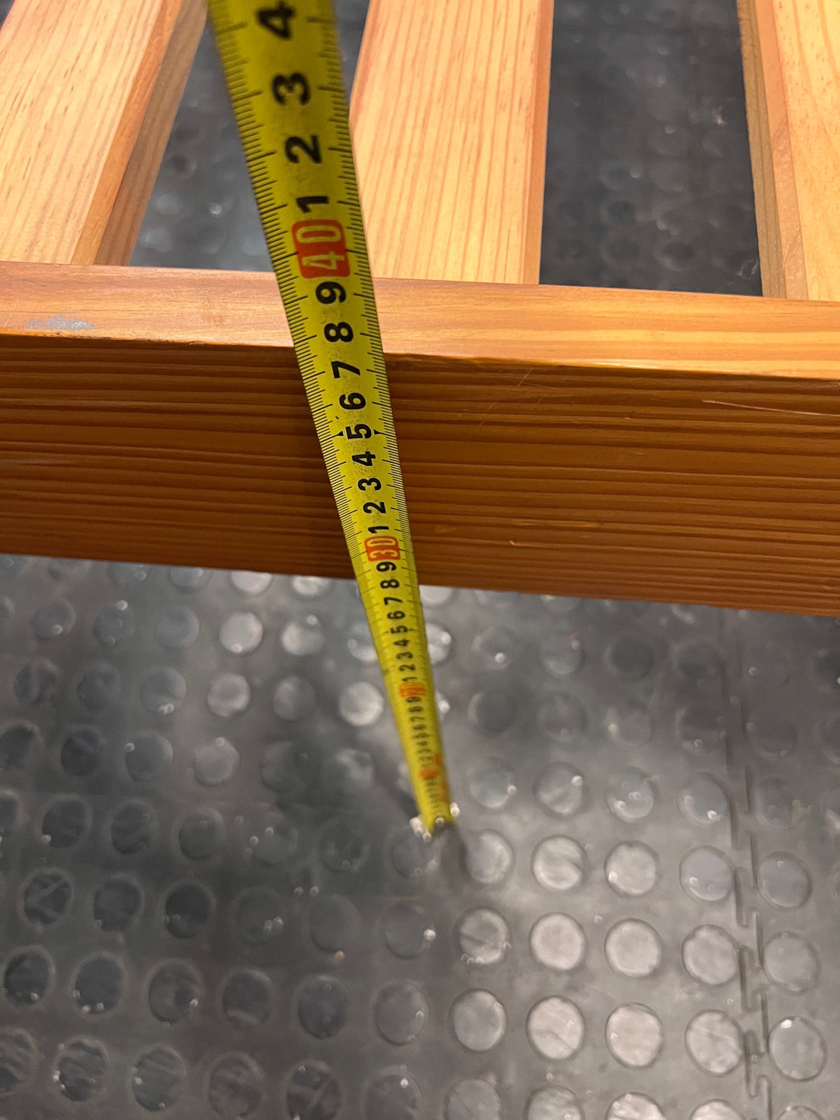 Double Slatted Wooden Bed Frame — Good Working Order – height measurement