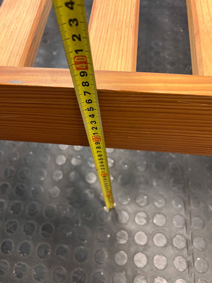 Double Slatted Wooden Bed Frame — Good Working Order – height measurement