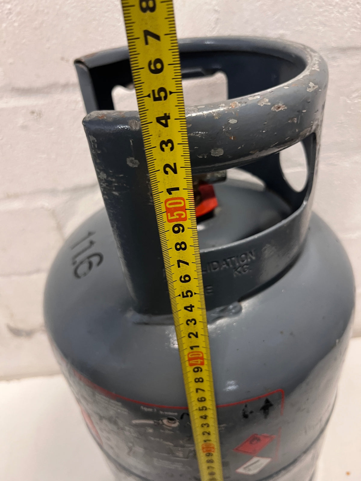 9kg Afrox Handigas LPG Cylinder – height measurement