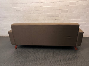 Mid-Century Style 3 Seater Couch in Brown Fabric — Fair Condition with Minor Marks – condition detail