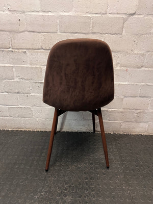 Moulded Tan Faux-Leather Dining Chair with Tapered Legs – back view