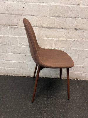 Moulded Tan Faux-Leather Dining Chair with Tapered Legs – top view
