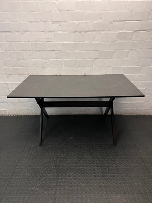 Contemporary Grey Marble-Effect Dining Table — Very Good Used Condition – condition detail