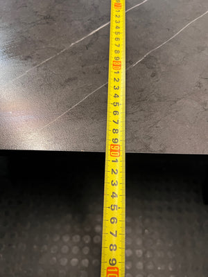 Contemporary Grey Marble-Effect Dining Table — Very Good Used Condition – depth measurement