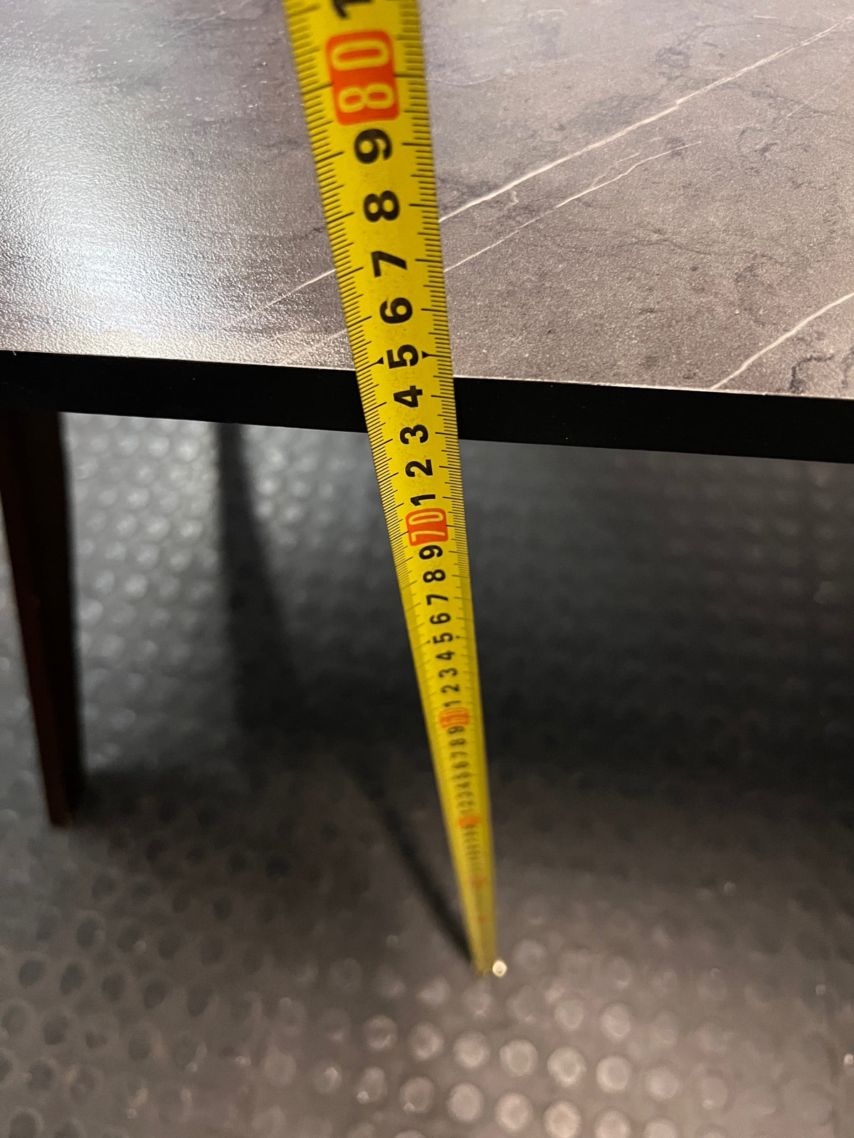 Contemporary Grey Marble-Effect Dining Table — Very Good Used Condition – height measurement