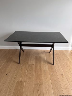 Contemporary Grey Marble-Effect Dining Table — Very Good Used Condition – styled product image