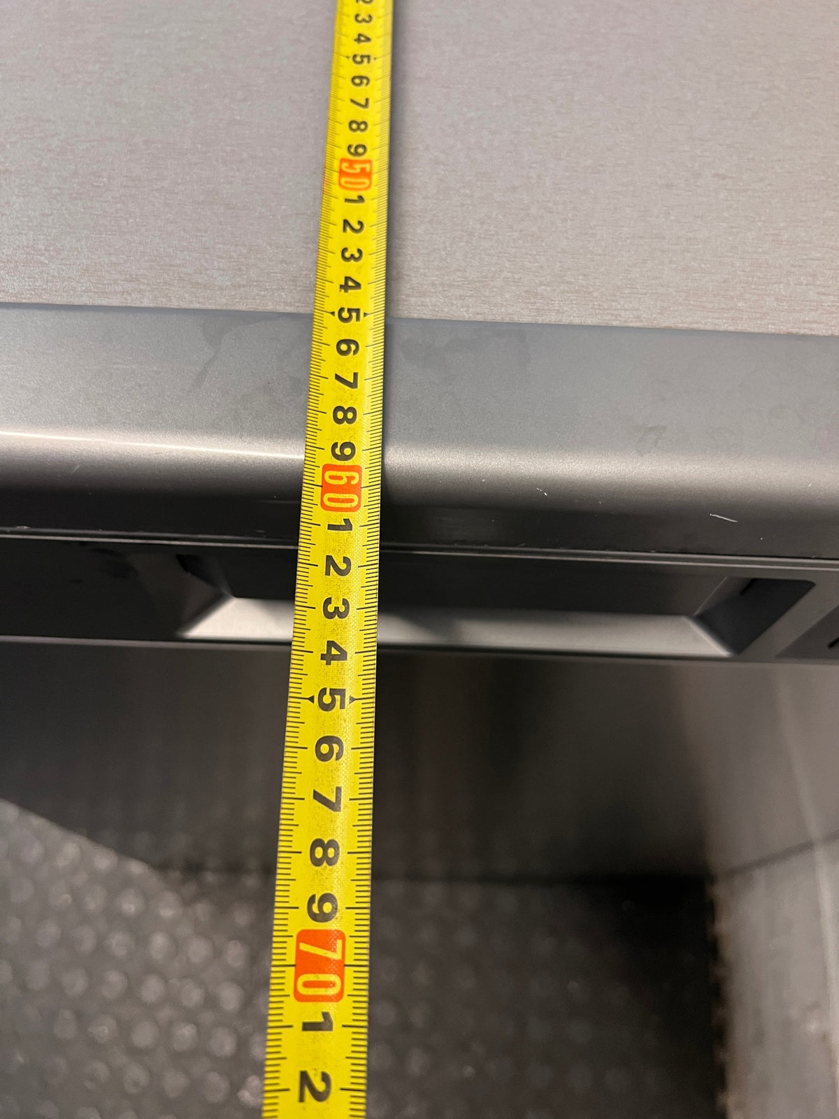 Defy Metallic Silver Freestanding Dishwasher — Good Working Order – depth measurement