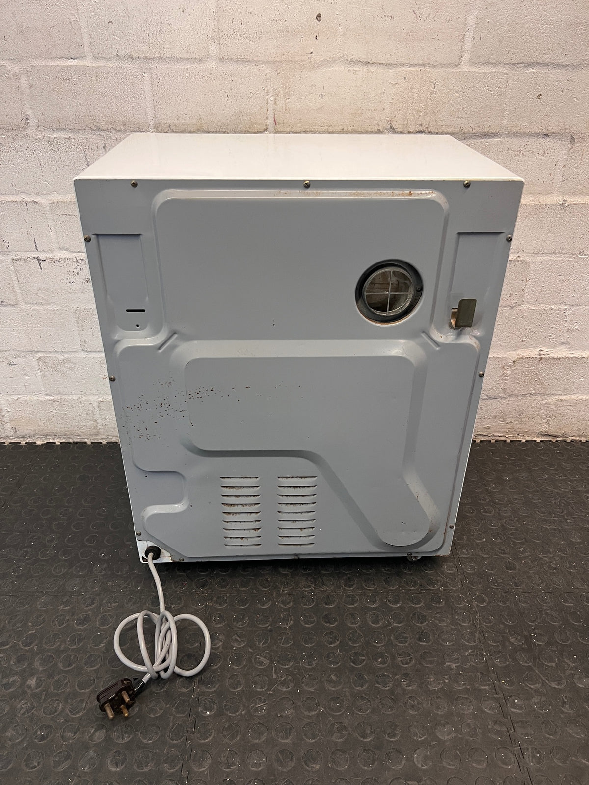 Hitachi White Electric Tumble Dryer — Working Well with General Wear – back view