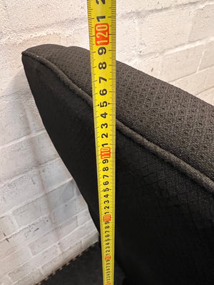 Black High-Back Fabric Office Chair — Broken Wheels – height measurement